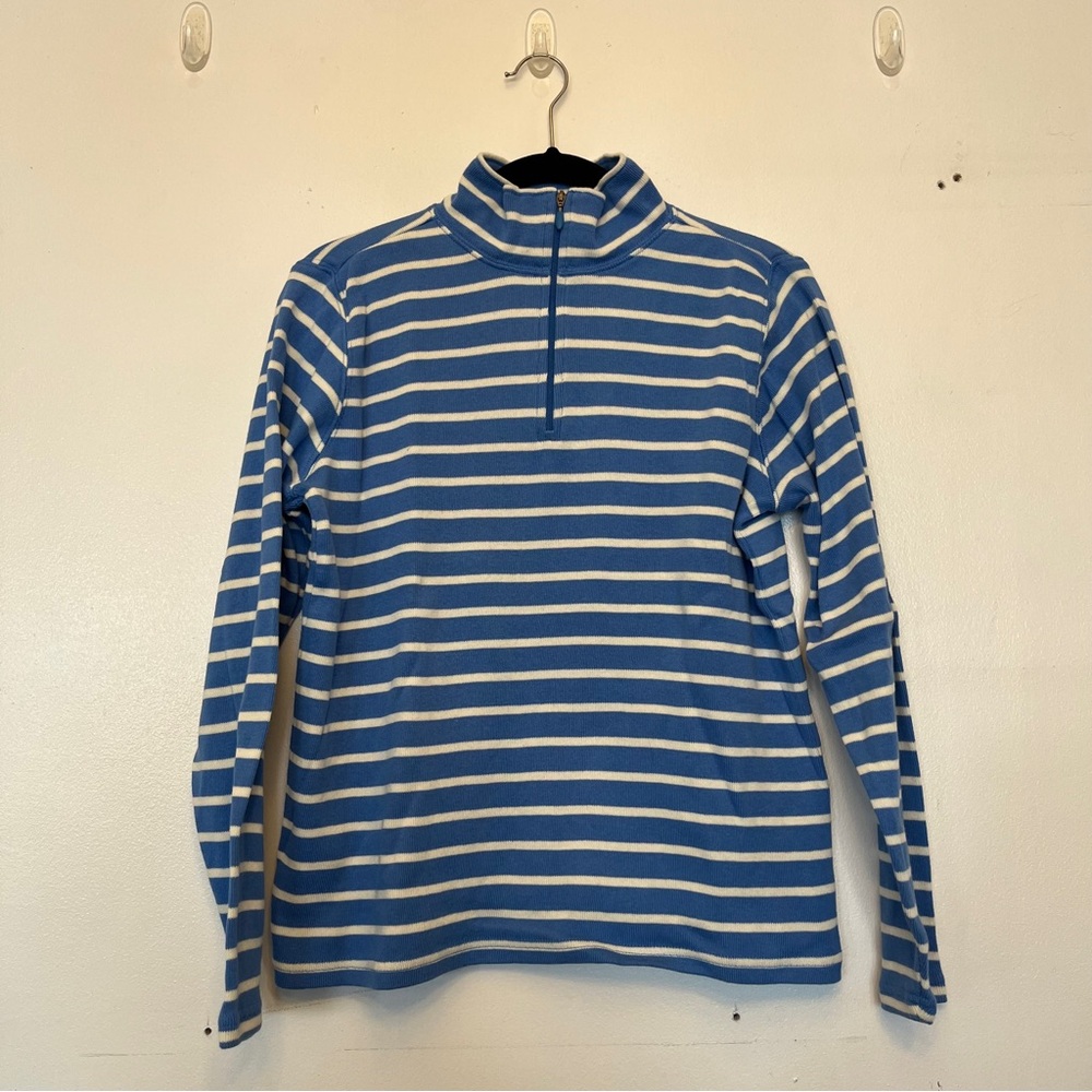 L.L.Bean Women’s Stripped 1/4 Zip - Large